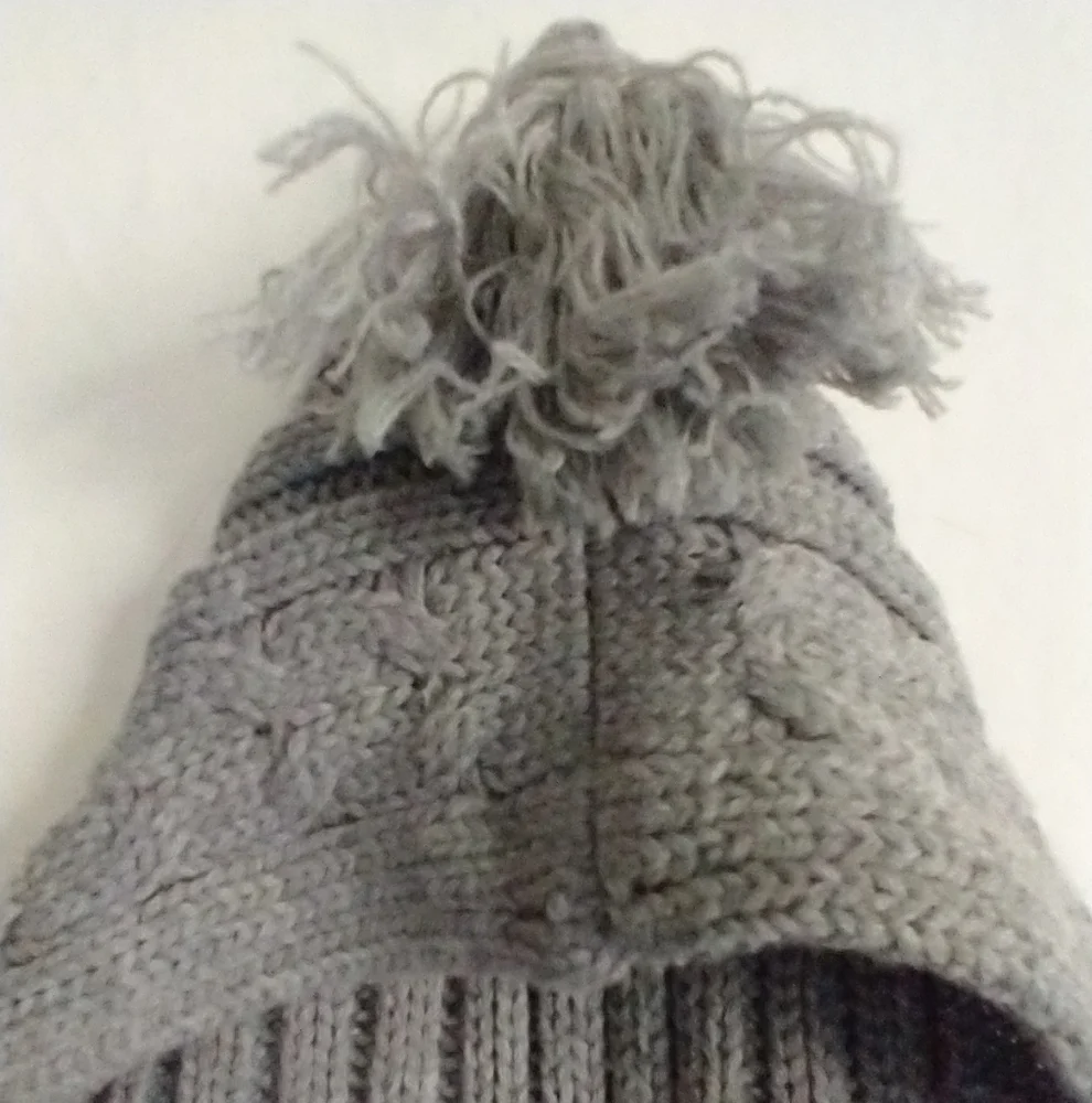 Newborn Baby Swaddle Blanket Knit Classic Preppy Cozy With Hood Gray - Picture 5 of 10